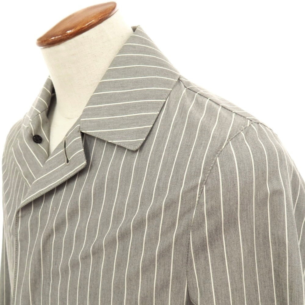 【中古】マッキントッシュ Mackintosh コットン ストライプ ステンカラーコート グレーxホワイト【 38 】【 状態ランクC 】【 メンズ 】