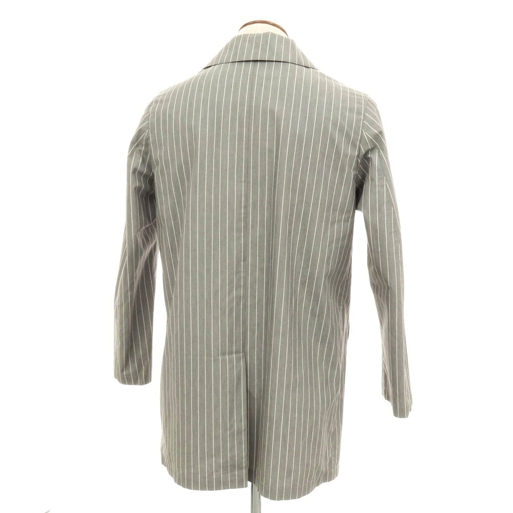 【中古】マッキントッシュ Mackintosh コットン ストライプ ステンカラーコート グレーxホワイト【 38 】【 状態ランクC 】【 メンズ 】