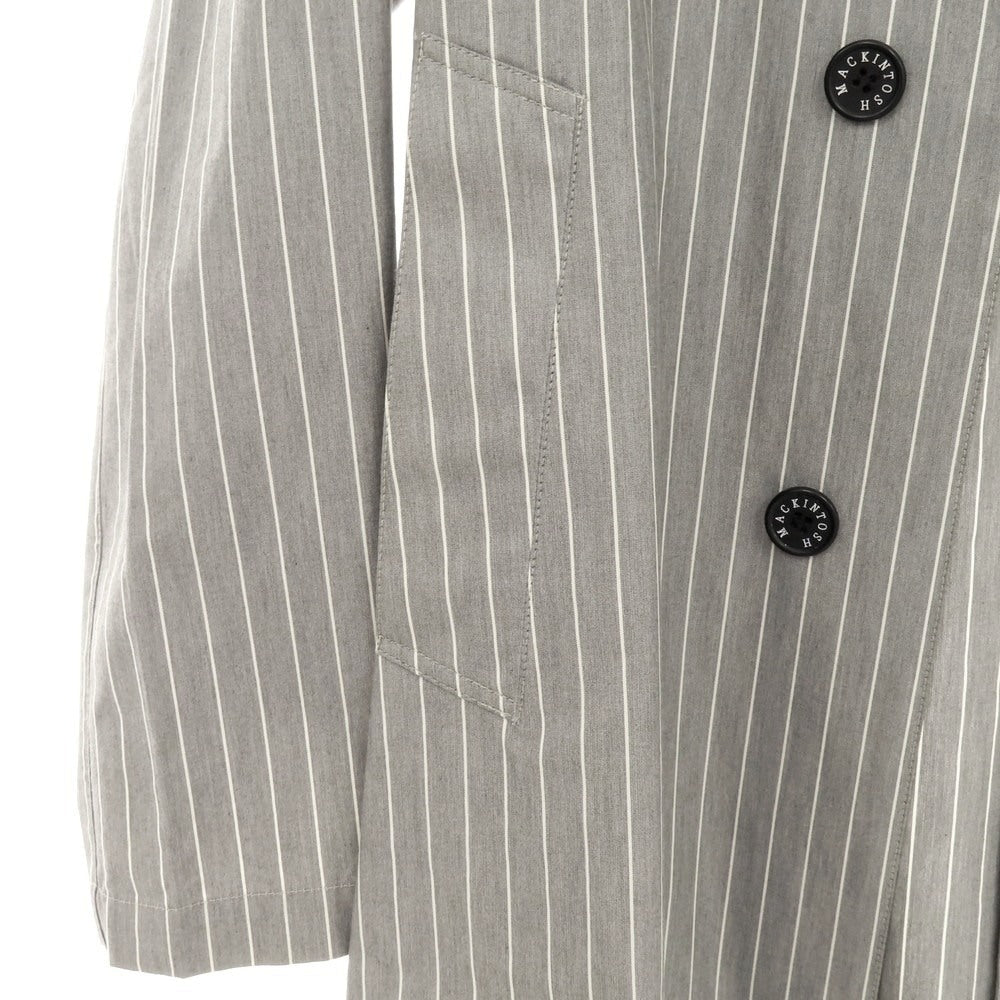 【中古】マッキントッシュ Mackintosh コットン ストライプ ステンカラーコート グレーxホワイト【 38 】【 状態ランクC 】【 メンズ 】