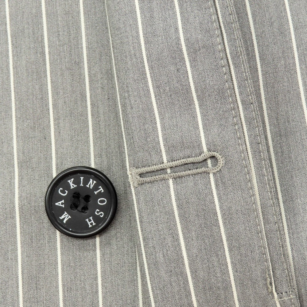 【中古】マッキントッシュ Mackintosh コットン ストライプ ステンカラーコート グレーxホワイト【 38 】【 状態ランクC 】【 メンズ 】