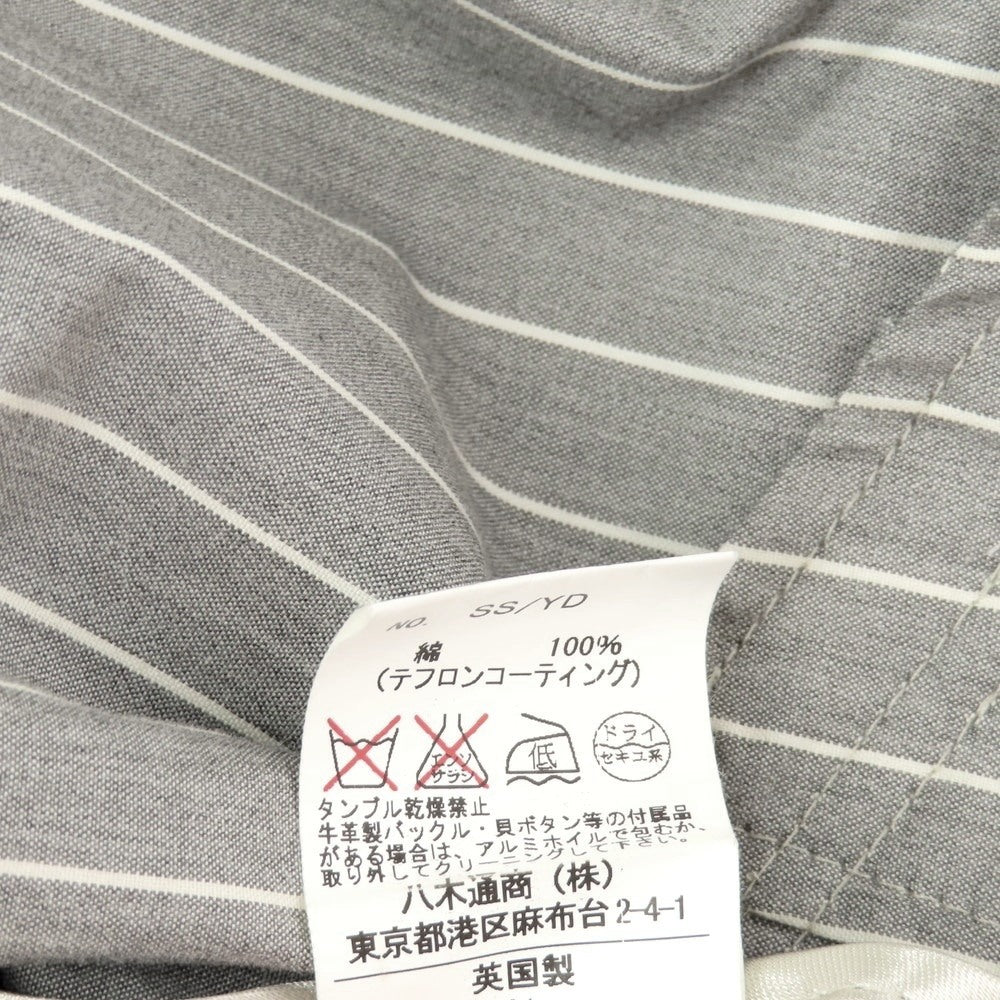 【中古】マッキントッシュ Mackintosh コットン ストライプ ステンカラーコート グレーxホワイト【 38 】【 状態ランクC 】【 メンズ 】