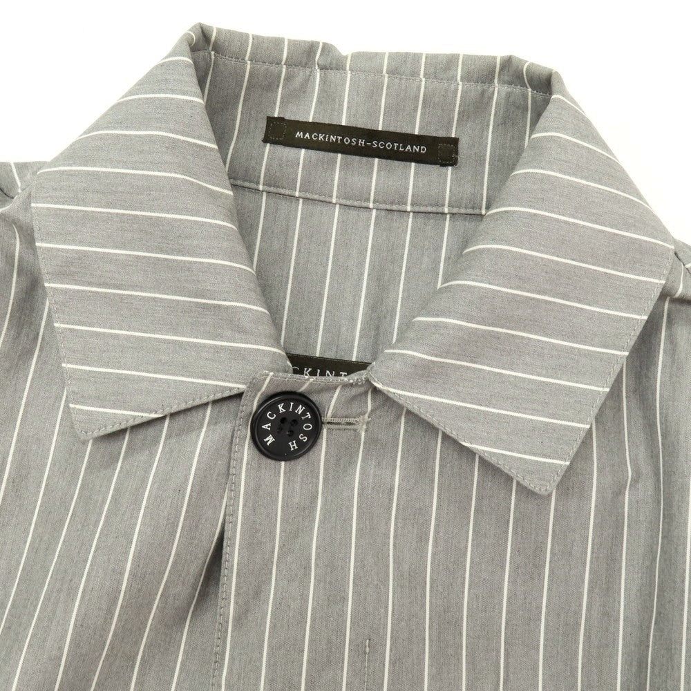【中古】マッキントッシュ Mackintosh コットン ストライプ ステンカラーコート グレーxホワイト【 38 】【 状態ランクC 】【 メンズ 】