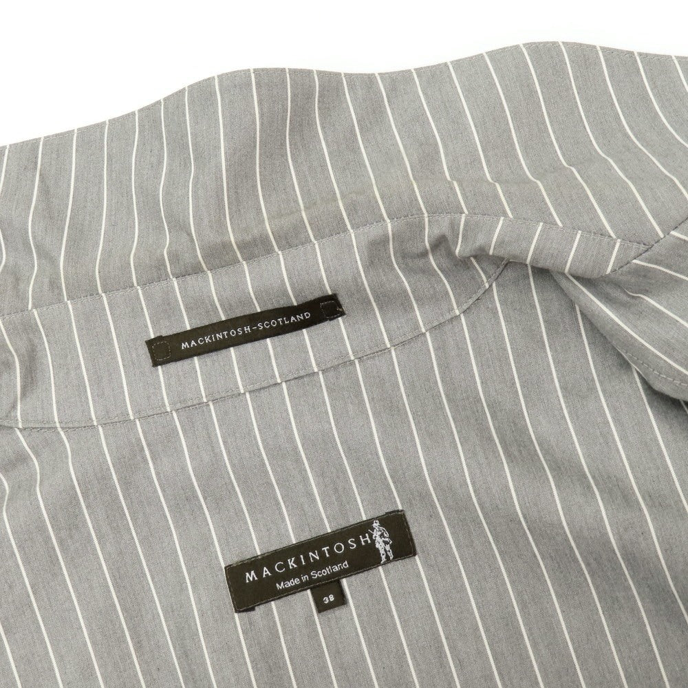 【中古】マッキントッシュ Mackintosh コットン ストライプ ステンカラーコート グレーxホワイト【 38 】【 状態ランクC 】【 メンズ 】