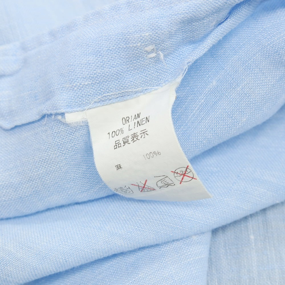 【中古】オリアン ORIAN リネン ホリゾンタルカラー カジュアルシャツ ライトブルー【サイズS】【 状態ランクC 】【 メンズ 】