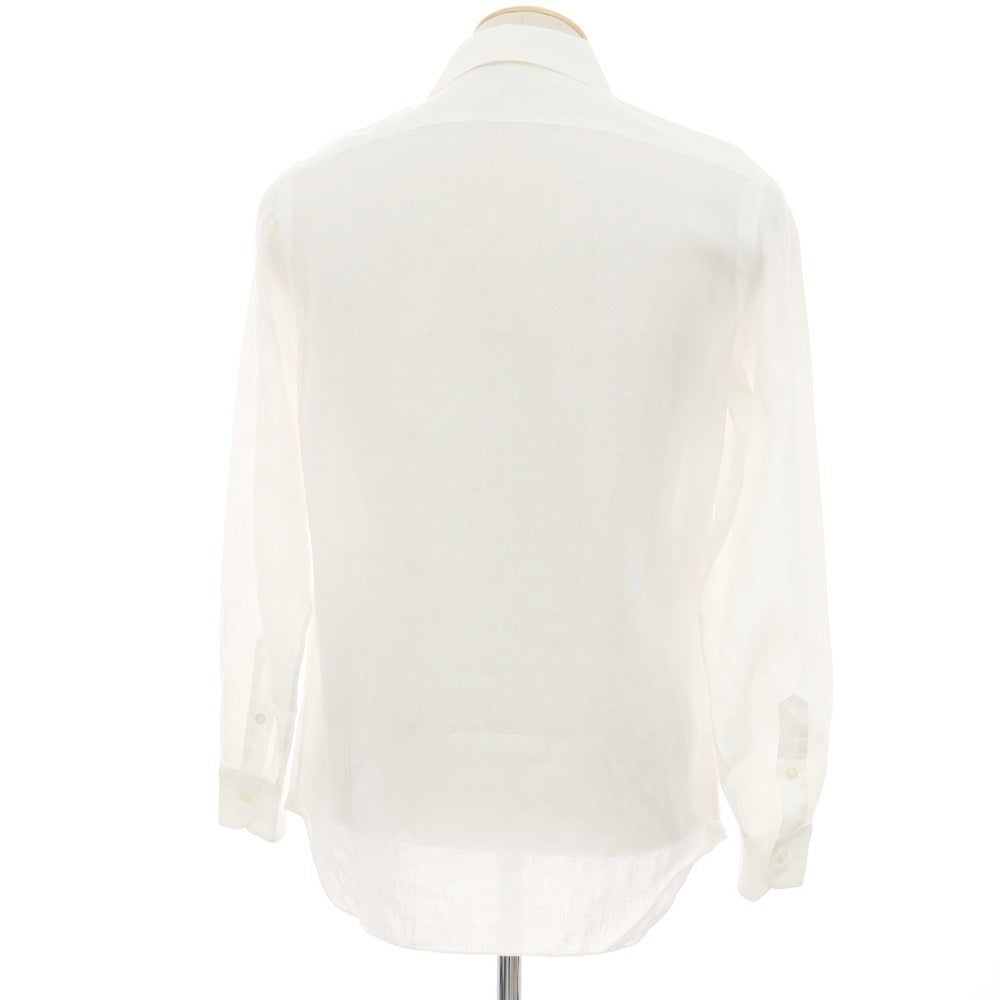【中古】バルバ BARBA BARNEYS NEW YORK別注 リネン ワンピースカラー カジュアルシャツ ホワイト【サイズ38】【 状態ランクB 】【 メンズ 】