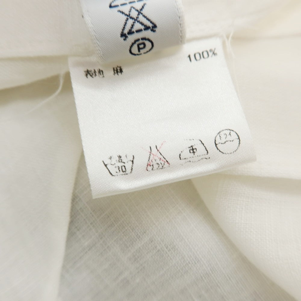 【中古】バルバ BARBA BARNEYS NEW YORK別注 リネン ワンピースカラー カジュアルシャツ ホワイト【サイズ38】【 状態ランクB 】【 メンズ 】
