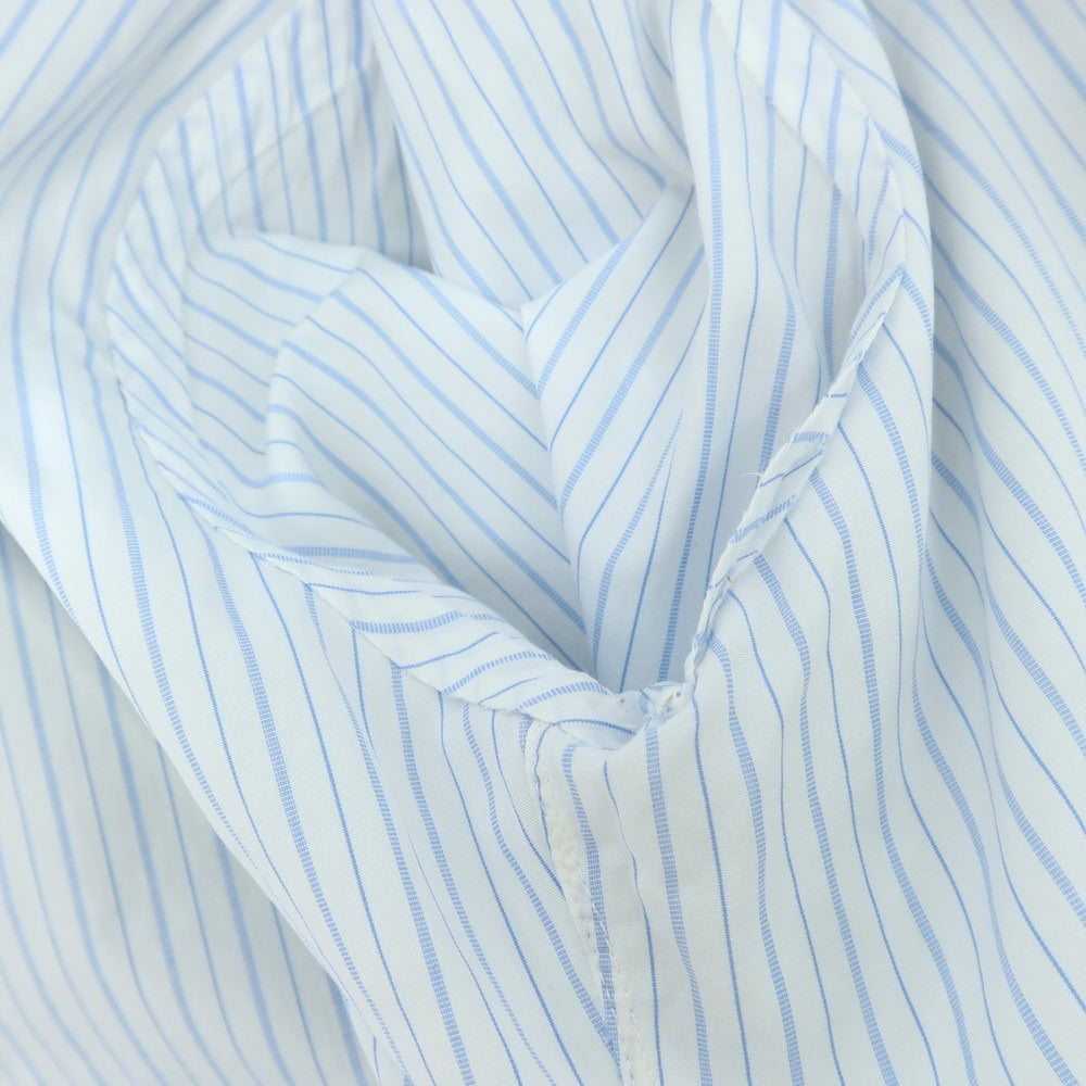 【中古】バルバ ダンディライフ BARBA DANDY LIFE コットン ストライプ ホリゾンタルカラー ドレスシャツ ホワイトxライトブルー【 38 】【 状態ランクC 】【 メンズ 】