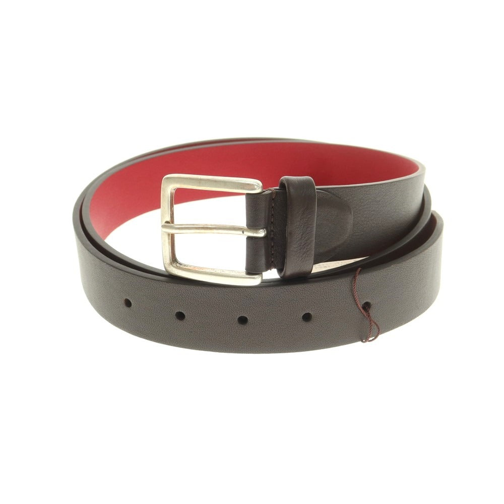 【中古】【未使用】マッキントッシュ ロンドン MACKINTOSH LONDON レザー ベルト ダークブラウン【 表記なし(FREE) 】【 状態ランクS 】【 メンズ 】