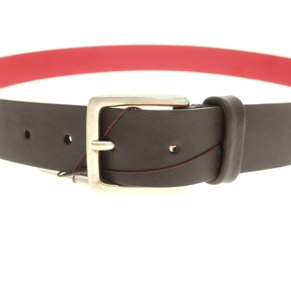 【中古】【未使用】マッキントッシュ ロンドン MACKINTOSH LONDON レザー ベルト ダークブラウン【 表記なし(FREE) 】【 状態ランクS 】【 メンズ 】