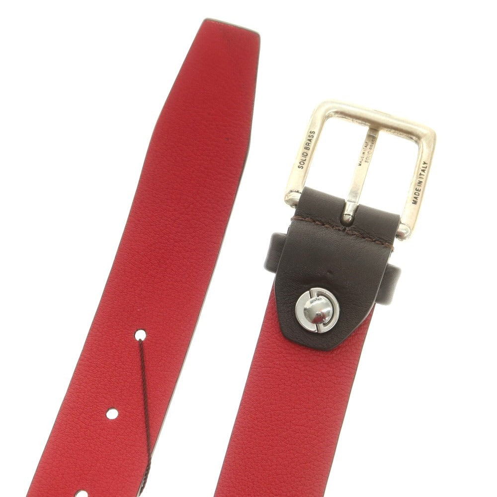 【中古】【未使用】マッキントッシュ ロンドン MACKINTOSH LONDON レザー ベルト ダークブラウン【 表記なし(FREE) 】【 状態ランクS 】【 メンズ 】