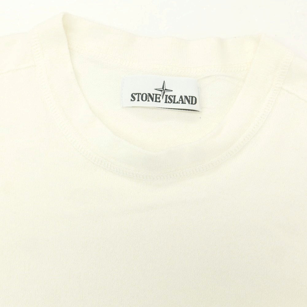 【中古】ストーンアイランド STONE ISLAND コットン クルーネック 長袖Tシャツ ホワイト【 S 】【 状態ランクB 】【 メンズ 】