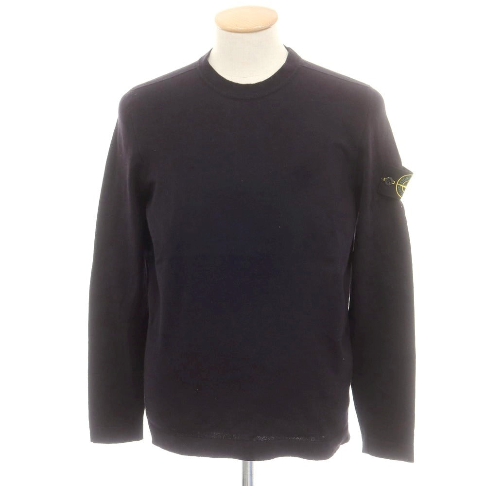 【中古】ストーンアイランド STONE ISLAND コットン クルーネック 長袖Tシャツ ブラック【 S 】【 状態ランクB 】【 メンズ 】