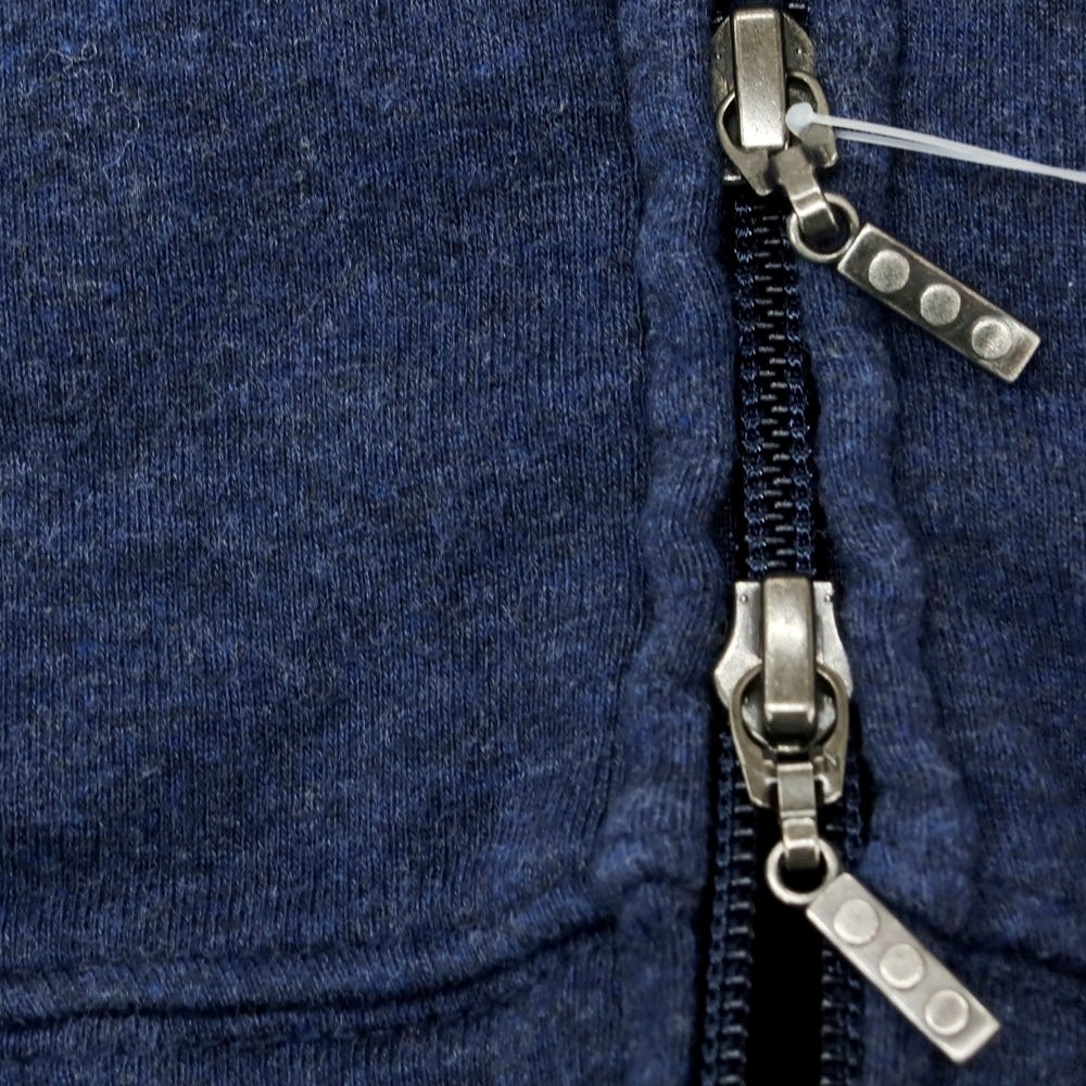 【中古】スリードッツ three dots コットン ジャージー ダブルジップ パーカー ネイビー【 S 】【 状態ランクB 】【 メンズ 】