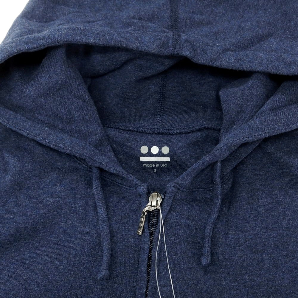 【中古】スリードッツ three dots コットン ジャージー ダブルジップ パーカー ネイビー【 S 】【 状態ランクB 】【 メンズ 】
