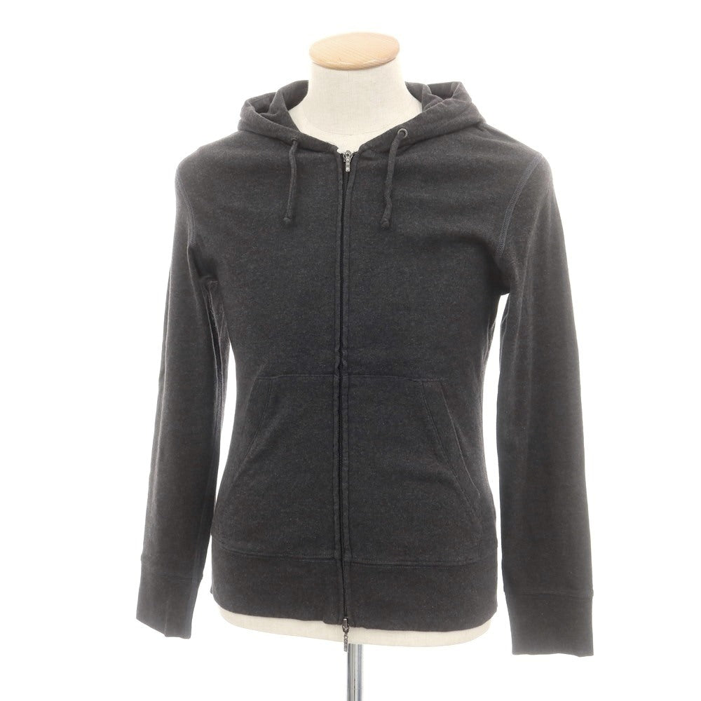 【中古】スリードッツ three dots コットン ジャージー ダブルジップ パーカー チャコール【 S 】【 状態ランクB 】【 メンズ 】