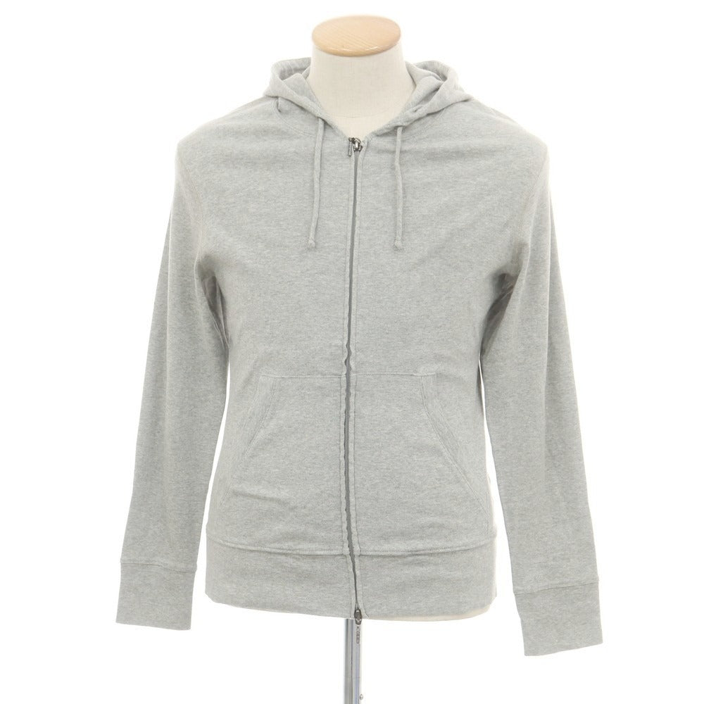 【中古】スリードッツ three dots コットン ジャージー ダブルジップ パーカー ライトグレー【 S 】【 状態ランクB 】【 メンズ 】