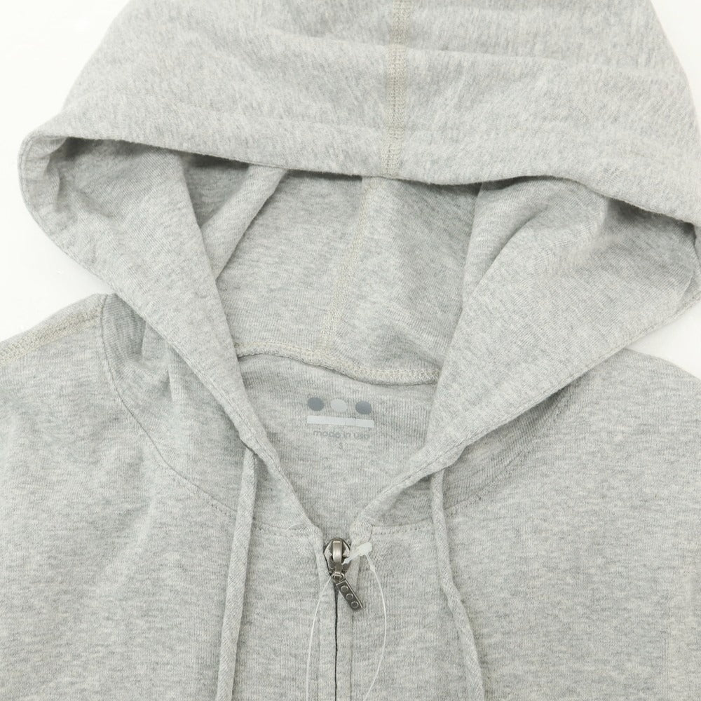 【中古】スリードッツ three dots コットン ジャージー ダブルジップ パーカー ライトグレー【 S 】【 状態ランクB 】【 メンズ 】