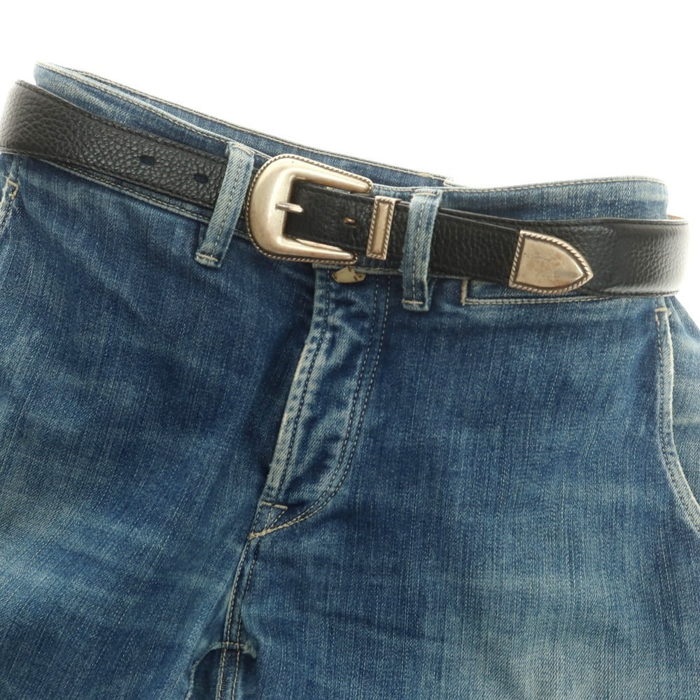 【中古】アドリアーノ メネゲッティ ADRIANO MENEGHETTI レザー ベルト ブラック【 80 】【 状態ランクB 】【 メンズ 】