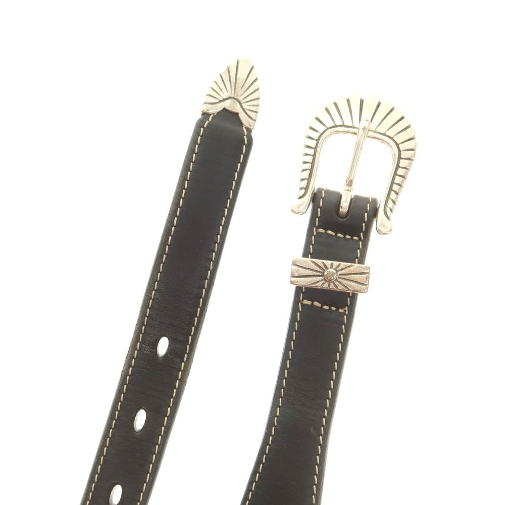 【中古】アドリアーノ メネゲッティ ADRIANO MENEGHETTI レザー ベルト ブラック【 80 】【 状態ランクB 】【 メンズ 】