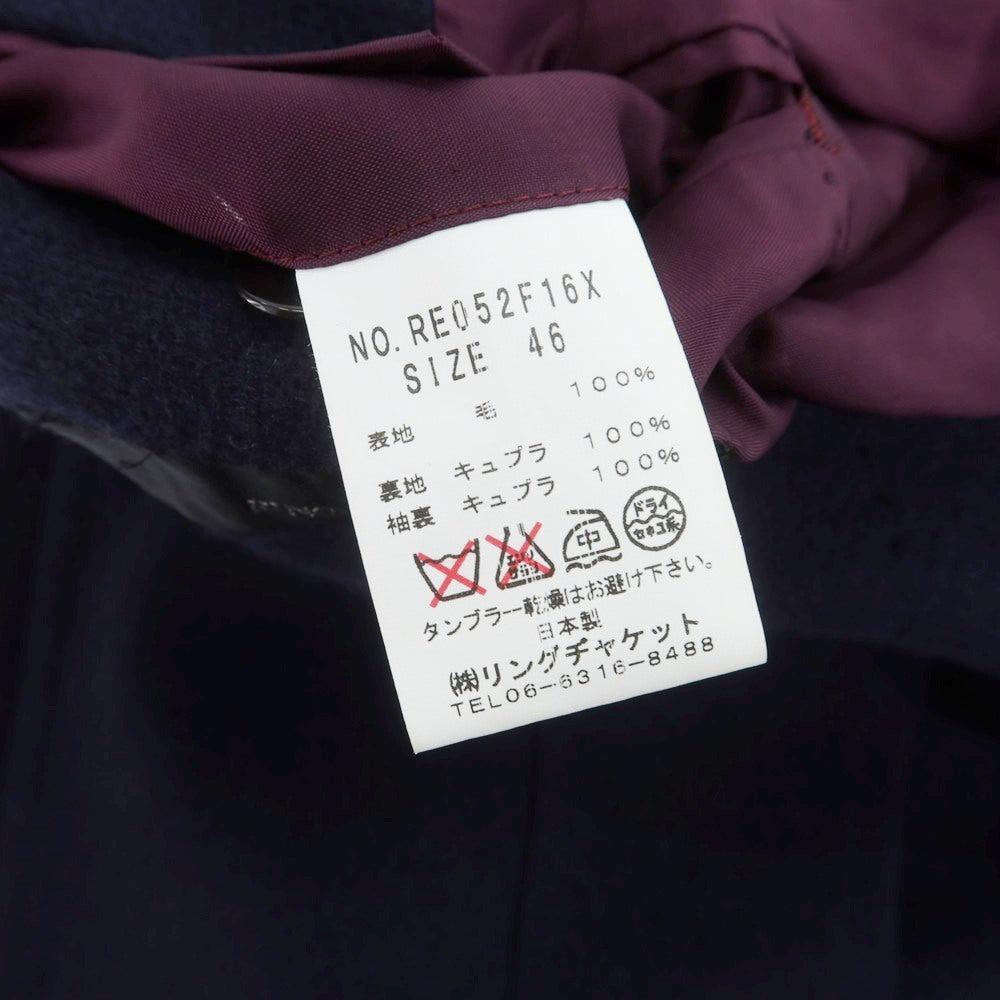 【中古】リングヂャケット RING JACKET Balloon ウール 3B テーラードジャケット ネイビー【 46 】【 状態ランクC 】【 メンズ 】