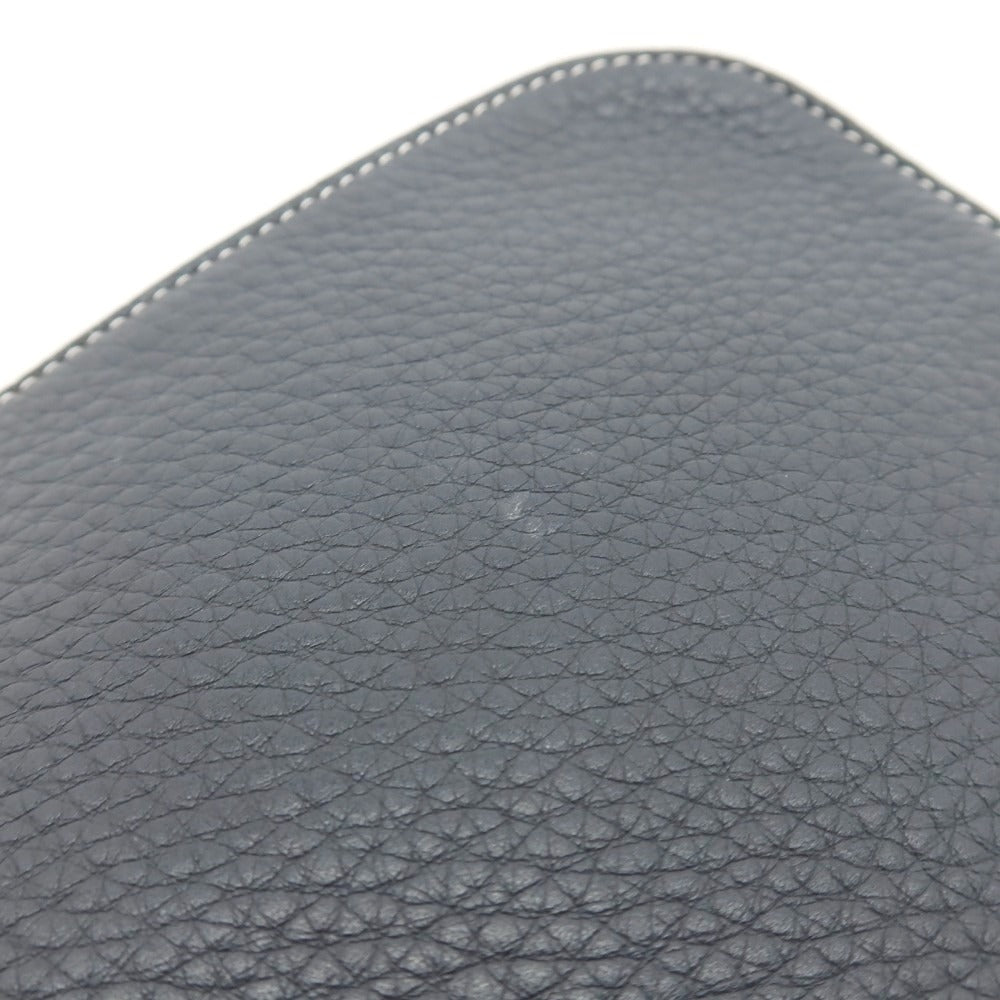 【中古】シセイ Cisei シュリンクレザー クラッチバッグ ダークネイビー【 状態ランクB 】【 メンズ 】