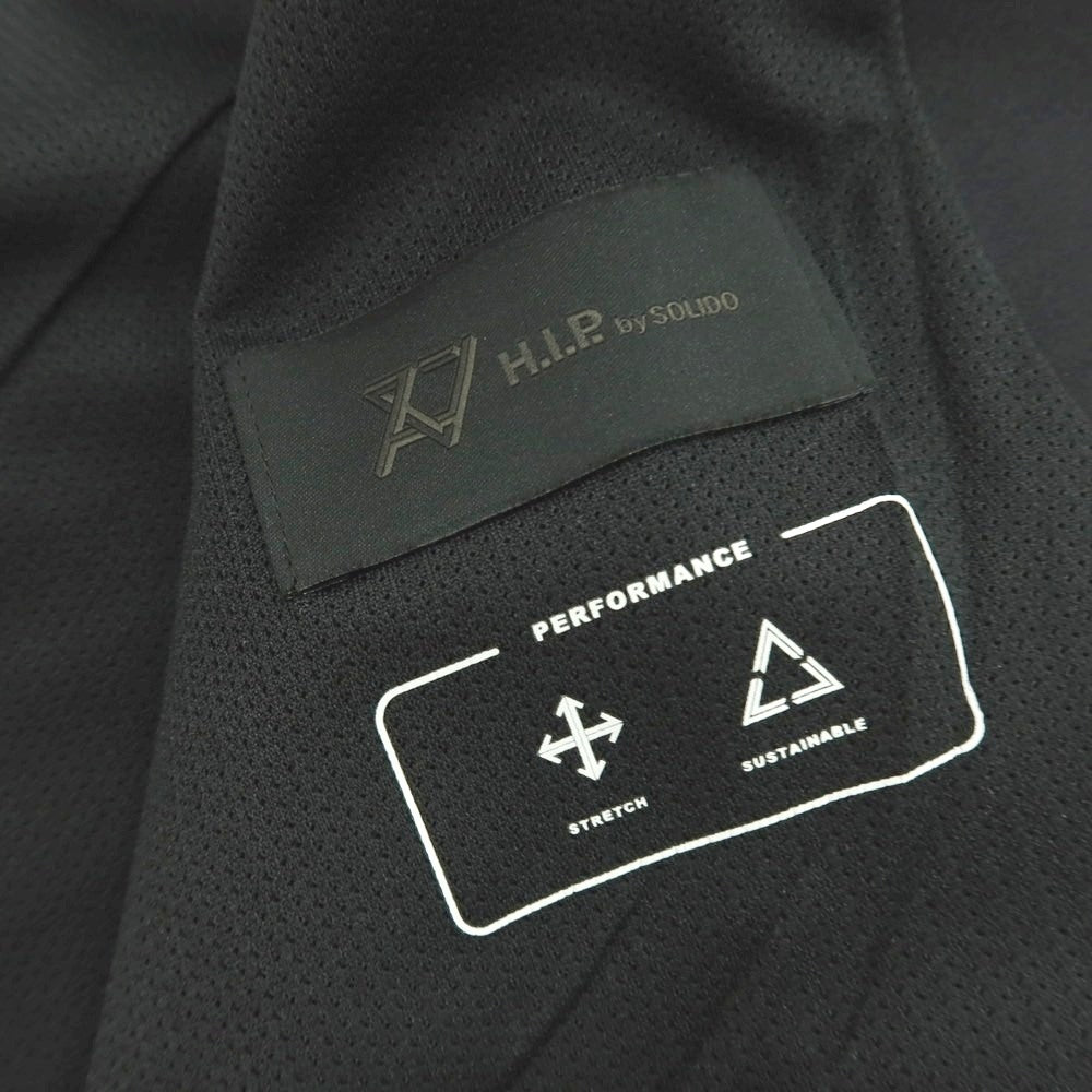 【中古】エイチアイピーバイ ソリード H.I.P. by SOLIDO ストレッチ ポリエステル ダンボールニット 2B カジュアルジャケット ブラック【 2 】【 状態ランクA 】【 メンズ 】