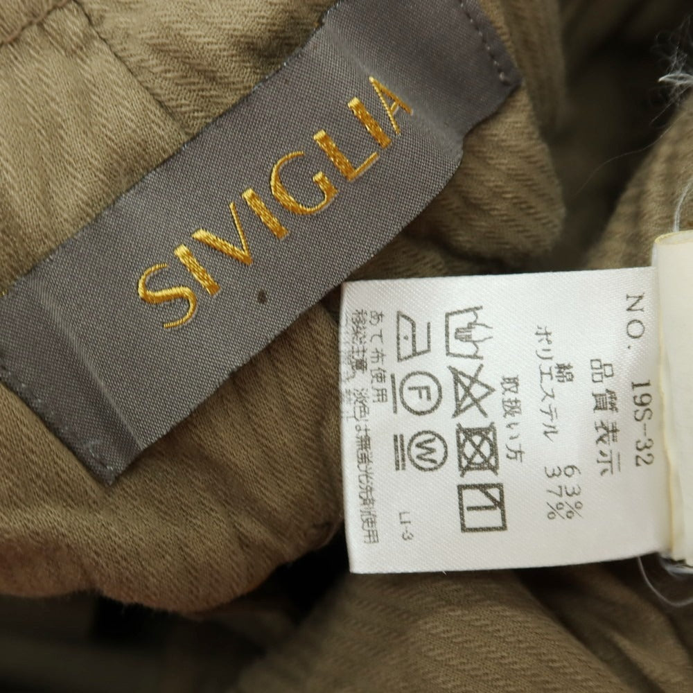 【中古】シビリア SIVIGLIA コットンポリエステル カジュアルスラックスパンツ ブラウンベージュ【サイズ30】【 状態ランクB 】【 メンズ 】