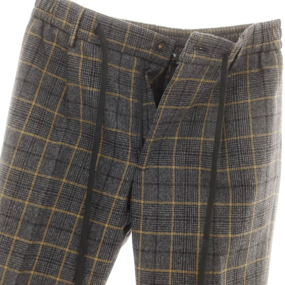 【中古】タリアトーレ TAGLIATORE ウールコットン チェック イージースラックスパンツ グレーxベージュ【 46 】【 状態ランクB 】【 メンズ 】
