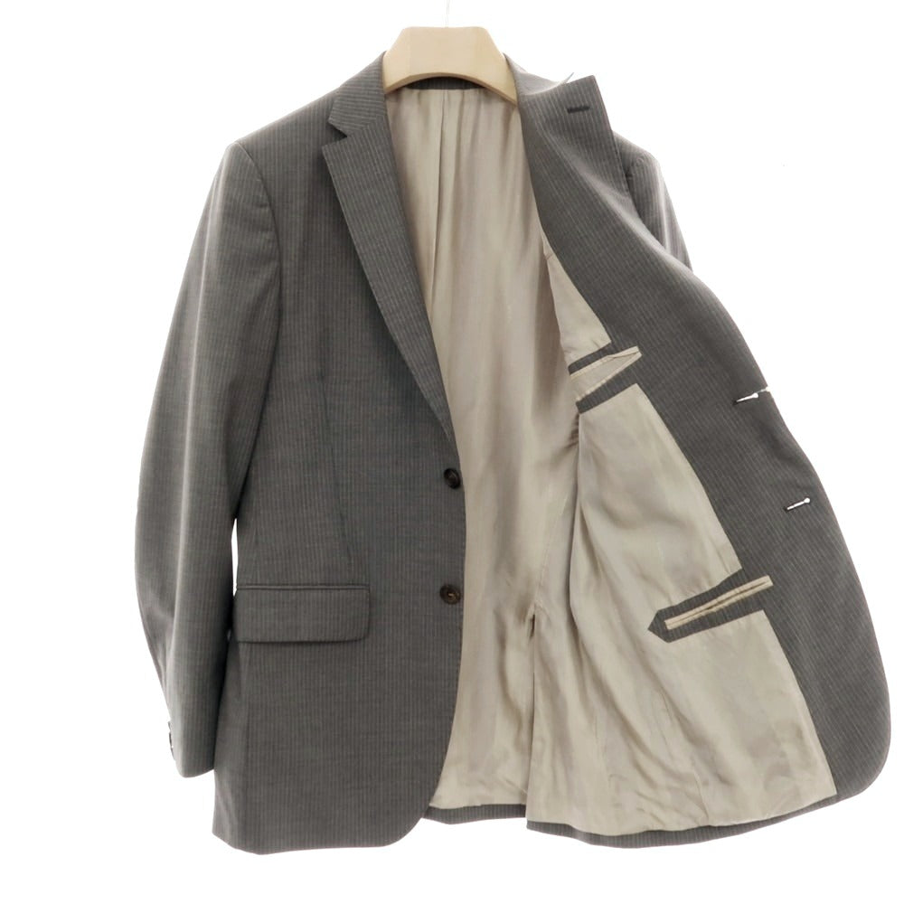 【中古】フェンディ FENDI ウール ストライプ 2つボタンスーツ グレーxイエロー系【サイズ46】【 状態ランクC 】【 メンズ 】