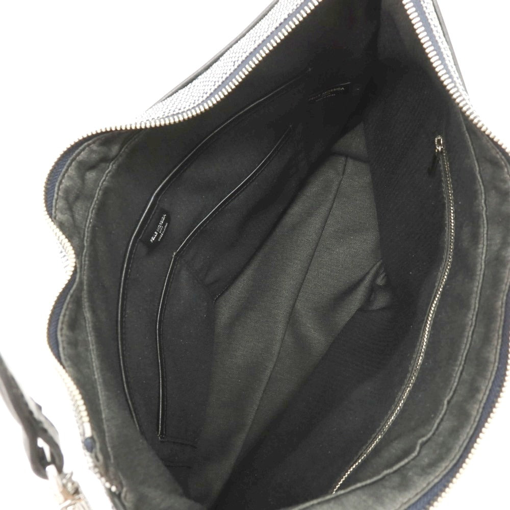 【中古】ペッレモルビダ PELLE MORBIDA ナイロン ショルダーバッグ ネイビーxホワイト【 状態ランクB 】【 メンズ 】