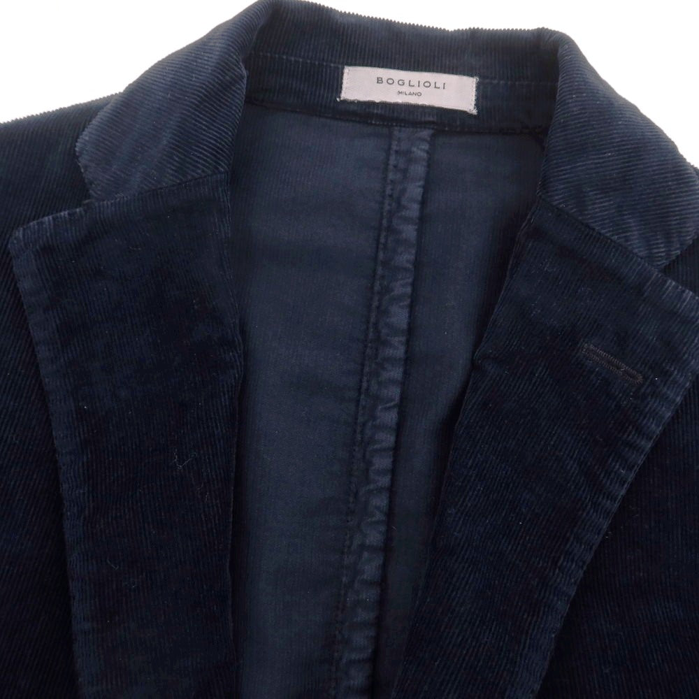 【中古】ボリオリ BOGLIOLI K.JACKET ストレッチ 細畝コーデュロイ 3B カジュアルジャケット ネイビー【 44 】【 状態ランクC 】【 メンズ 】