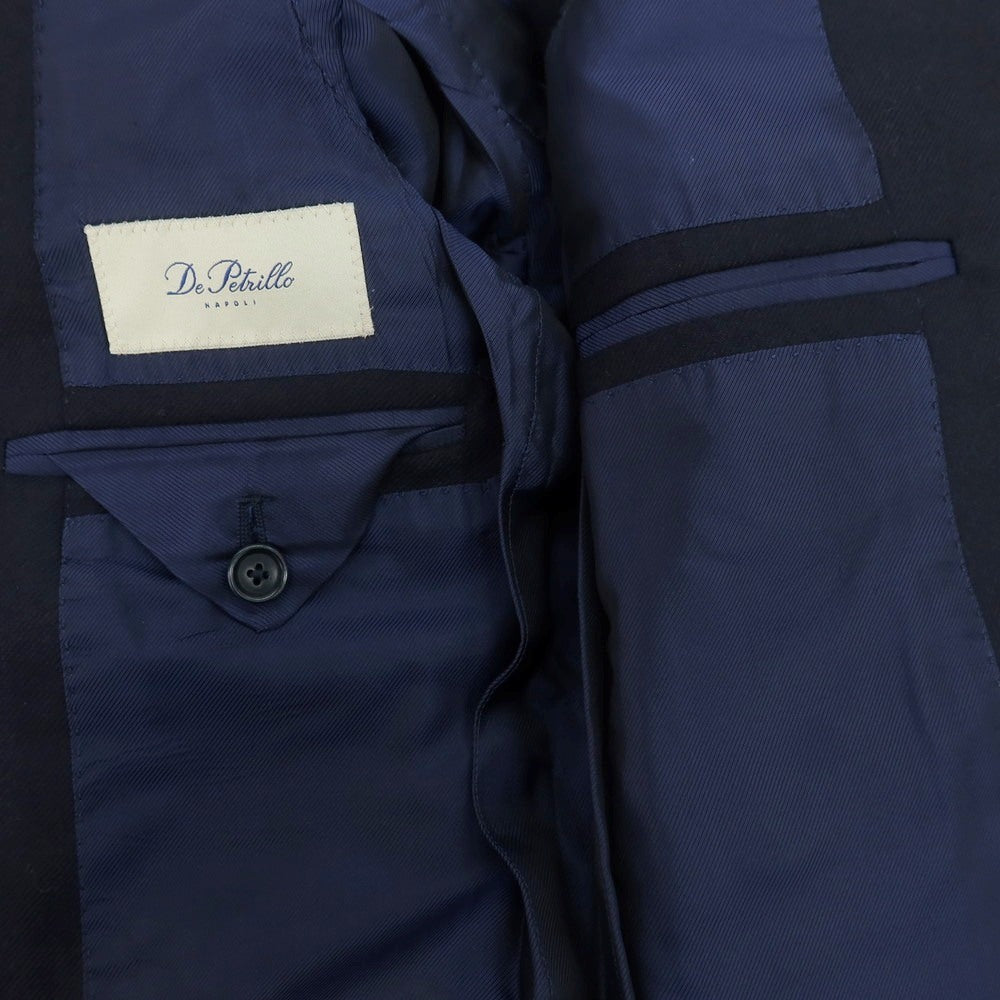 【中古】デペトリロ DE PETRILLO カシミヤ 3B テーラードジャケット ネイビー【 42Drop8 】【 状態ランクC 】【 メンズ 】