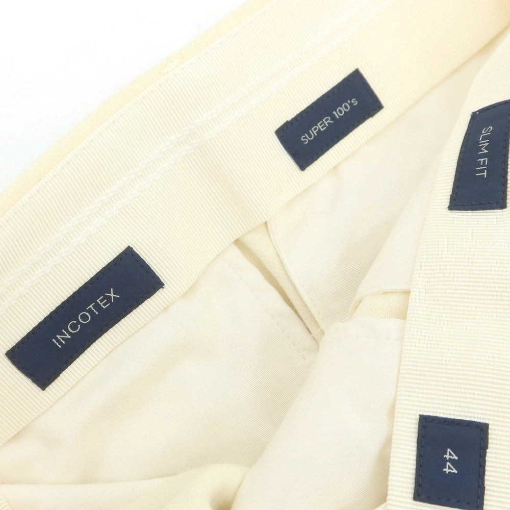 【中古】インコテックス INCOTEX SUPER100‘S ウール カジュアルスラックスパンツ アイボリー【 44 】【 状態ランクB 】【 メンズ 】