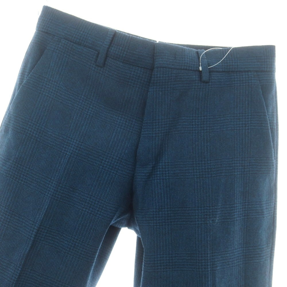 【中古】ピーティートリノ PT TORINO SUPER100‘S ウール グレンチェック ドレススラックスパンツ ブルー系xネイビー【 44 】【 状態ランクB 】【 メンズ 】