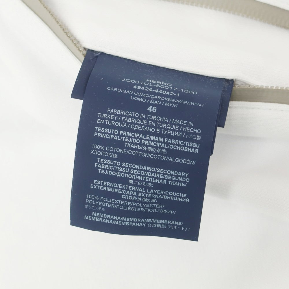 【中古】ヘルノ Herno Laminar コットン 切替 ダブルジップ パーカー ホワイト【 46 】【 状態ランクB 】【 メンズ 】