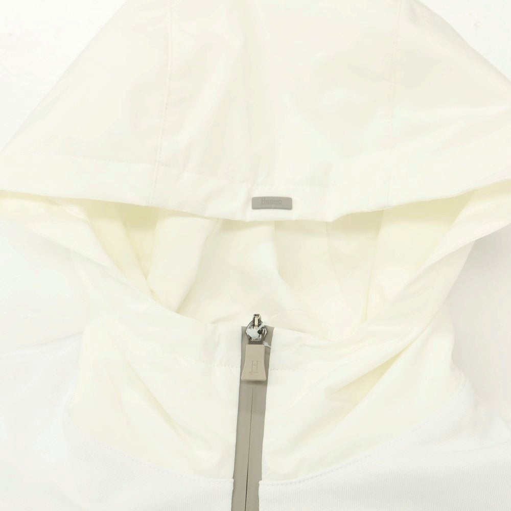 【中古】ヘルノ Herno Laminar コットン 切替 ダブルジップ パーカー ホワイト【 46 】【 状態ランクB 】【 メンズ 】