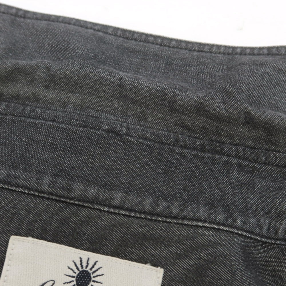 【中古】ジャンネット giannetto Jimmy コットン ワイドカラー カジュアルシャツ ダークグレー(ブラック)【 M 】【 状態ランクB 】【 メンズ 】