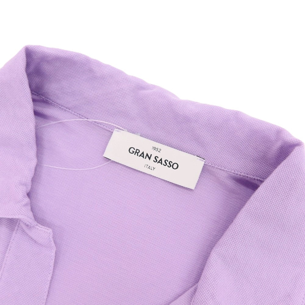 【中古】グランサッソ GRAN SASSO コットン 鹿の子 スキッパー 半袖ポロシャツ ラベンダー【サイズ48】【 状態ランクB 】【 メンズ 】