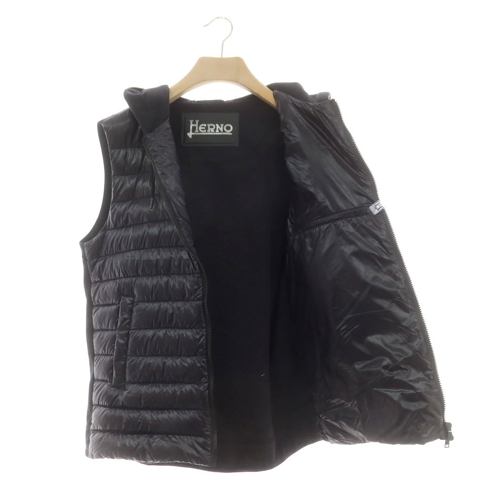 【中古】ヘルノ Herno ナイロン ダウンベスト ブラック【 52 】【 状態ランクA 】【 メンズ 】