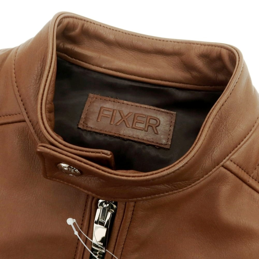 【中古】フィクサー FIXER レザー シングルライダースジャケット ブラウン【 46 】【 状態ランクB 】【 メンズ 】