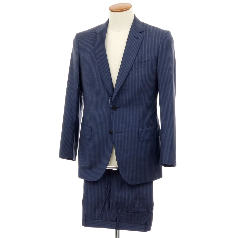 【中古】ポールスミス Paul Smith ウール ストライプ 2つボタンスーツ ネイビーブルーxホワイト【サイズM】【 状態ランクD 】【 メンズ 】