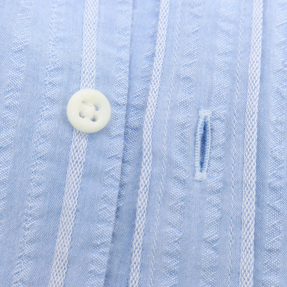 【中古】ギローバー GUY ROVER コットン ストライプ ホリゾンタルカラー カジュアルシャツ ライトブルーxホワイト【 38 】【 状態ランクB 】【 メンズ 】