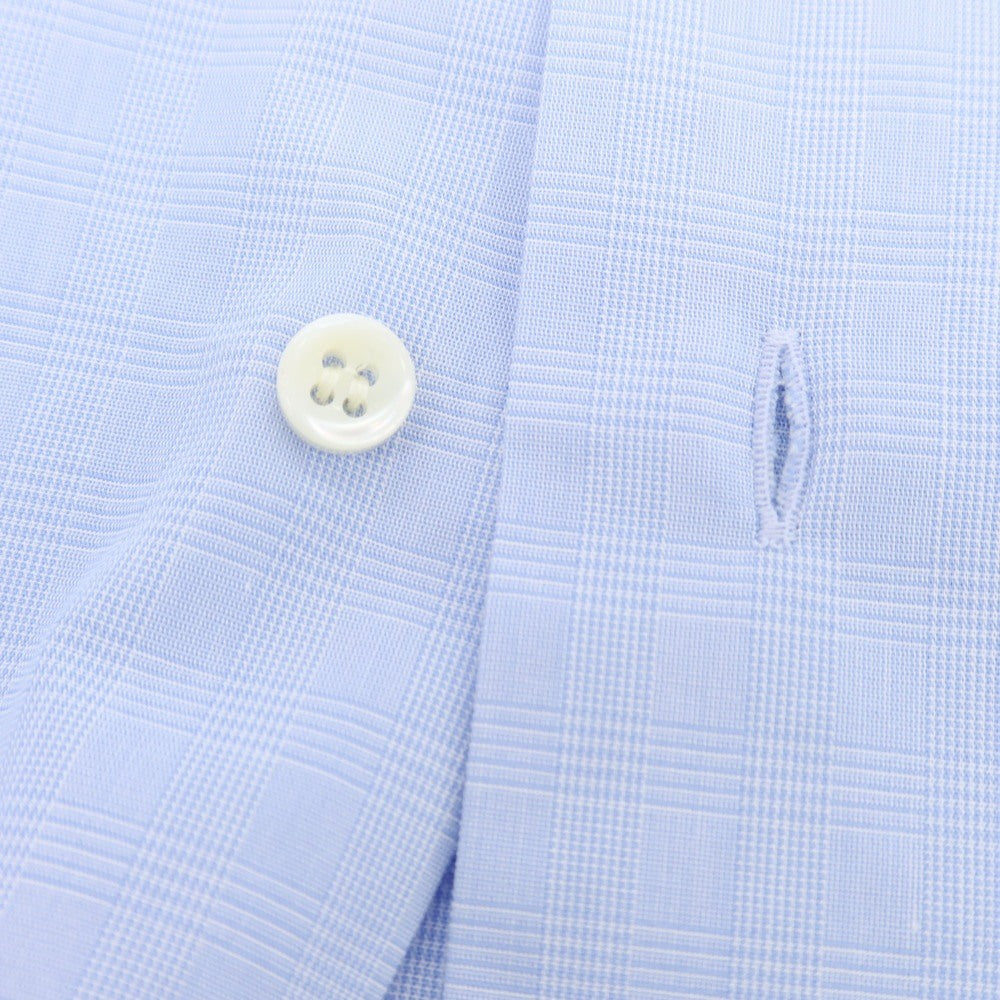 【中古】オリアン ORIAN BEAMS F別注 コットン チェック ワイドカラー ドレスシャツ ライトブルーxホワイト【 38 】【 状態ランクB 】【 メンズ 】