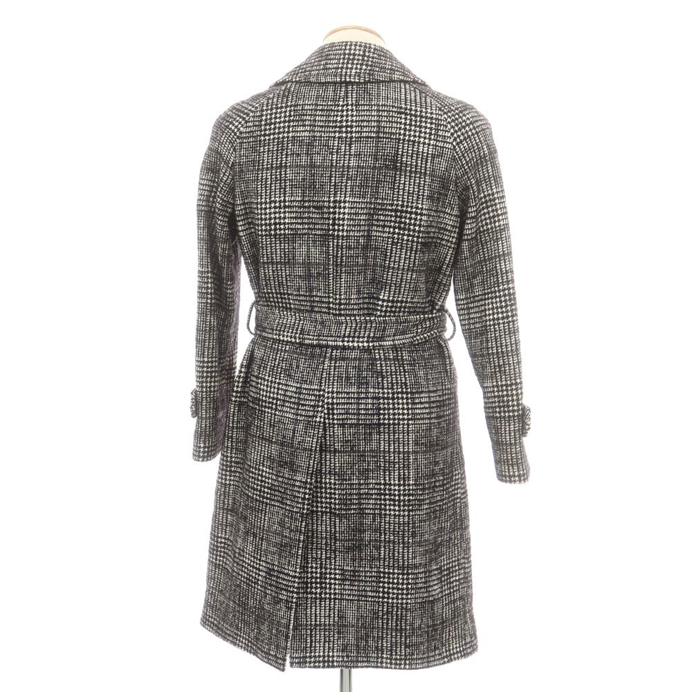 【中古】タリアトーレ TAGLIATORE コットンウール チェック ダブルブレストコート ブラックxホワイト【 42 】【 状態ランクC 】【 メンズ 】