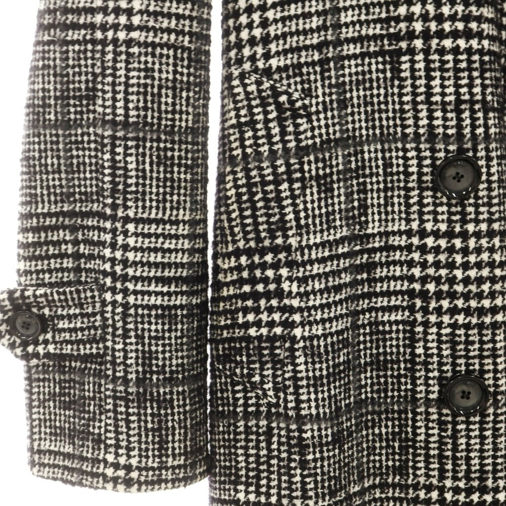 【中古】タリアトーレ TAGLIATORE コットンウール チェック ダブルブレストコート ブラックxホワイト【 42 】【 状態ランクC 】【 メンズ 】