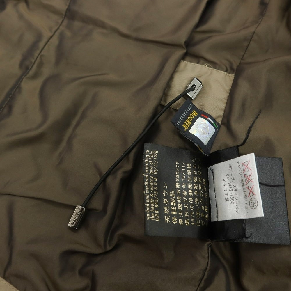 【中古】ムーレー MOORER ポリエステル ファー ダウンジャケット ベージュ【 44 】【 状態ランクD 】【 メンズ 】