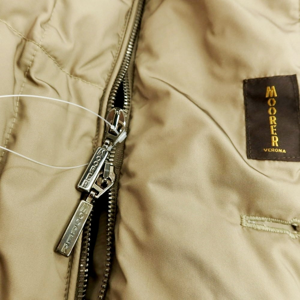 【中古】ムーレー MOORER ポリエステル ファー ダウンジャケット ベージュ【 44 】【 状態ランクD 】【 メンズ 】