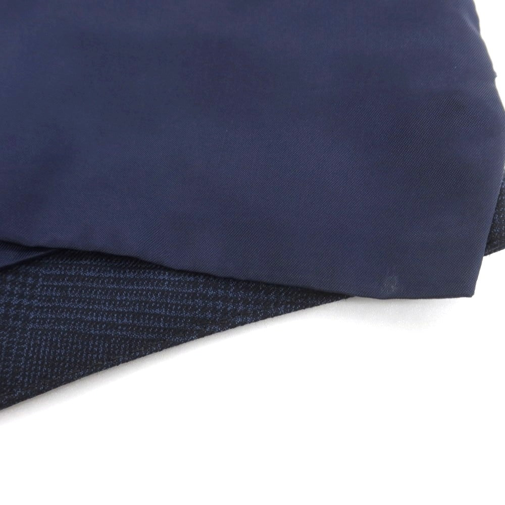 【中古】リングヂャケット RING JACKET × guji ウール グレンチェック スリーピース 3つボタンスーツ ネイビー【 42 】【 状態ランクC 】【 メンズ 】