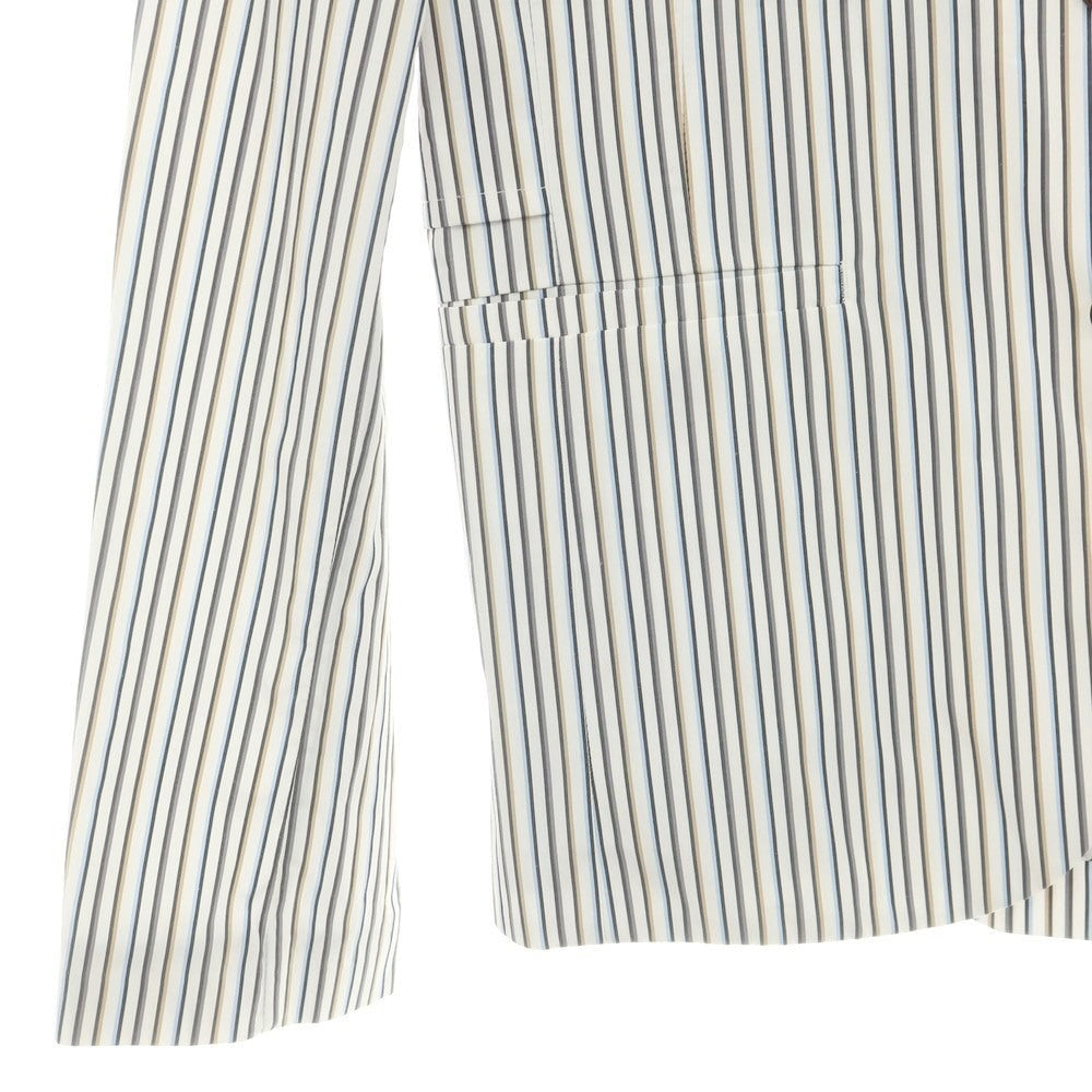 【中古】キココスタディノフ KIKO KOSTADINOV コットン ストライプ 2B カジュアルジャケット ホワイト【 46 】【 状態ランクA 】【 メンズ 】