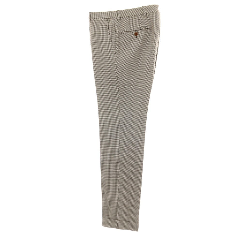 【中古】ガイオラ GAiOLA ウール ハウンドトゥース柄 3つボタンスーツ アイボリーxダークブラウン【サイズ44】【 状態ランクB 】【 メンズ 】